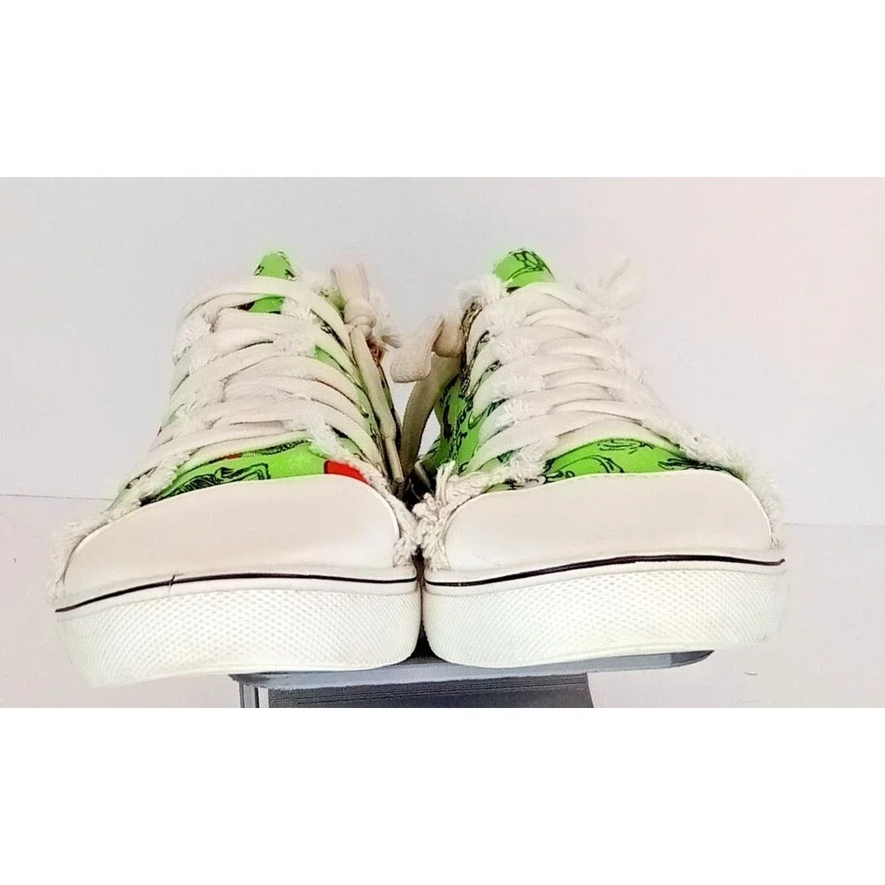 Dr Seuss The Grinch Shoes Unisex Green Sneakers Mens Size 7.5 Womens 9 Euc